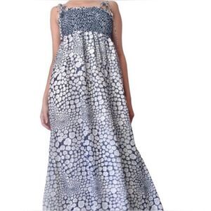 Liberty Of London For Target Floral Smocked Maxi Dress Blue Size XS Boho Cottage